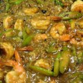 asparagus prawns black beans